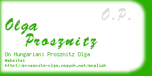 olga prosznitz business card